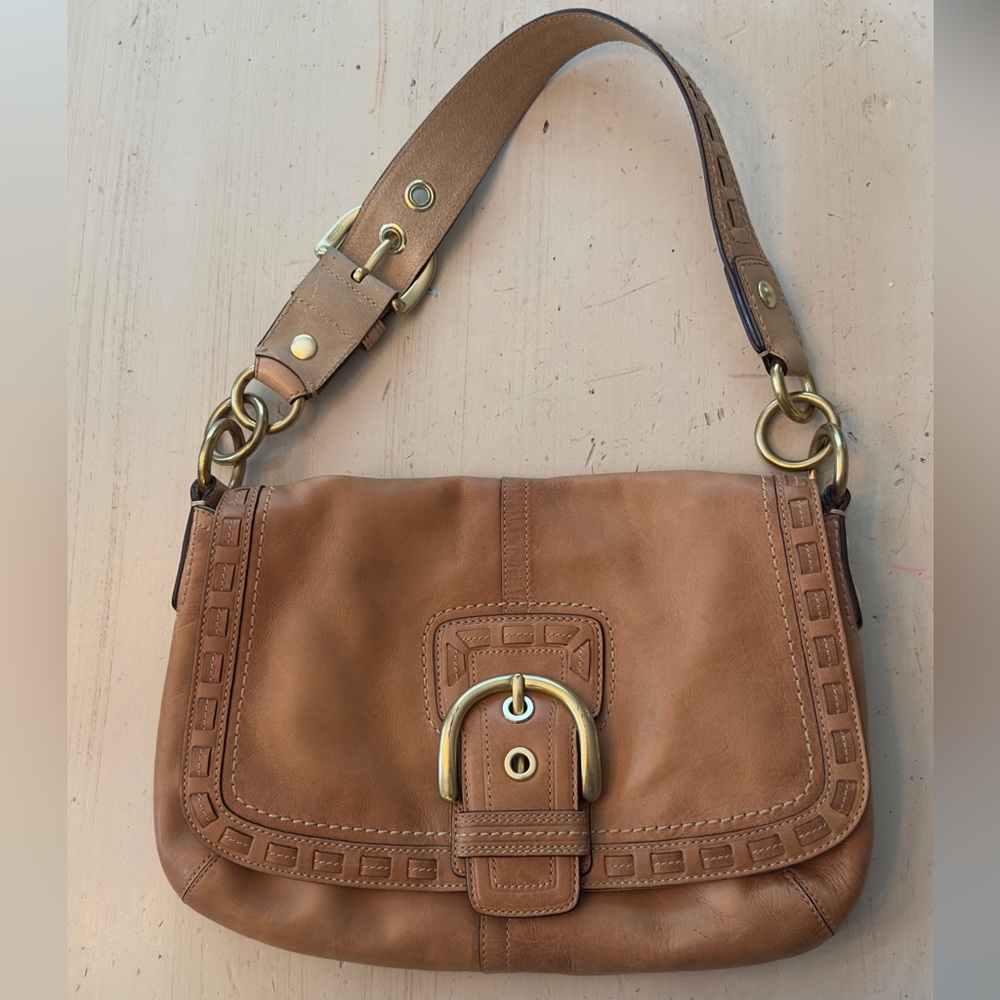 *COACH* Y2K LE XL Legacy Woven Shoulder Bag - Tan